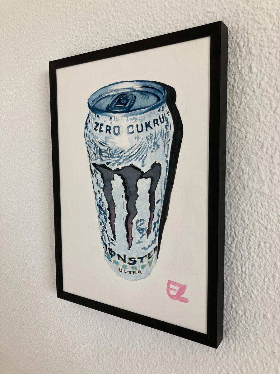 'White Monster' Acrylics on paper 21x29cm 2026